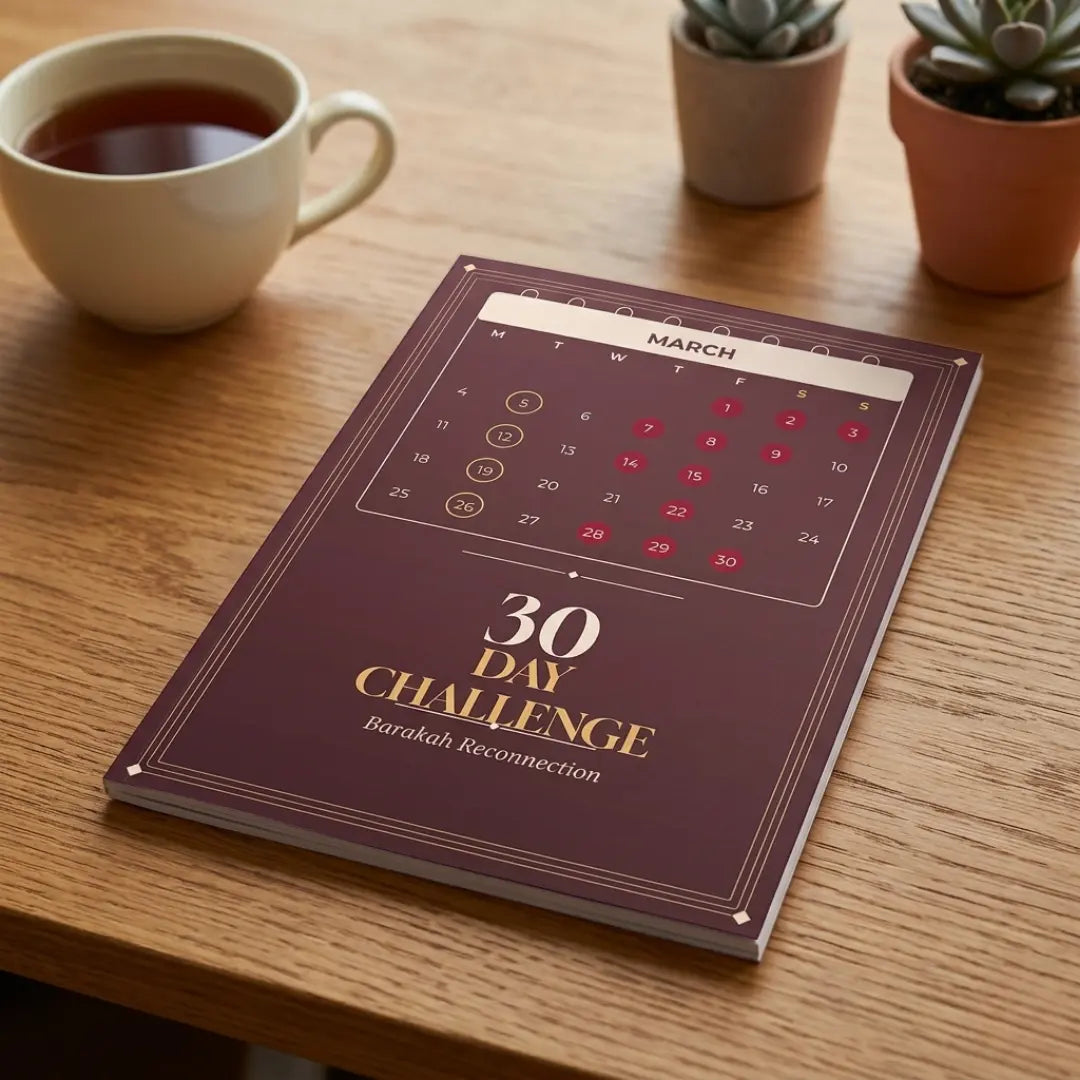 30 Day Barakah Reconnection Challenge digital guide for Muslim married couples from the Muslim Couple Games Reconnection Pack